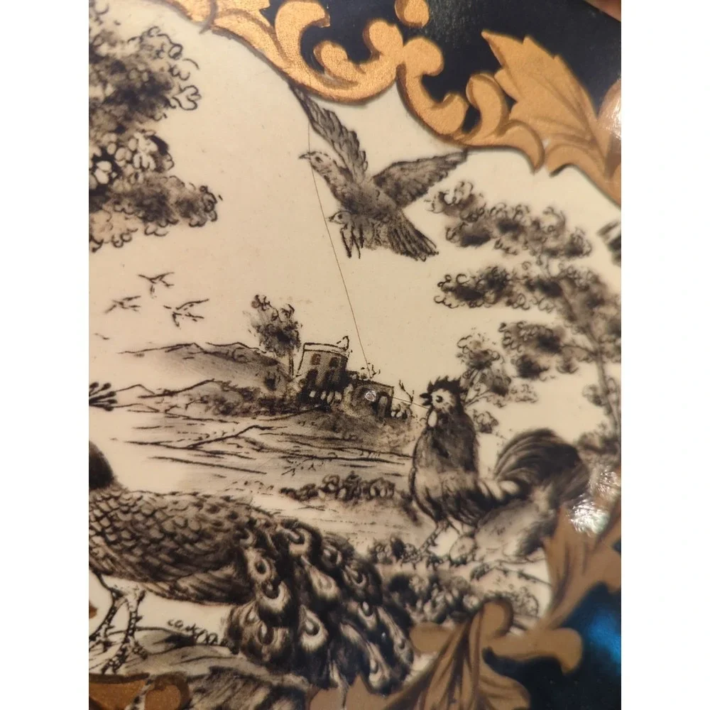 Vintage Jewelry Storage Lacquer Box‎ Peacock Design Very Pretty!